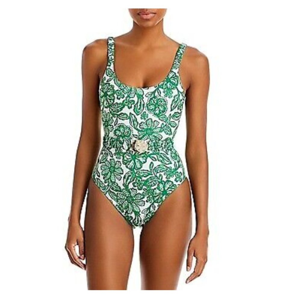Palm Swimwear BOTANICAL PRINT Raya Belted One Piece Swimsuit